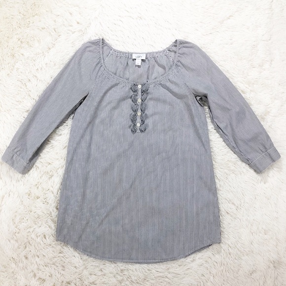 Ann Taylor Loft black white striped tunic size XS - Picture 1 of 6